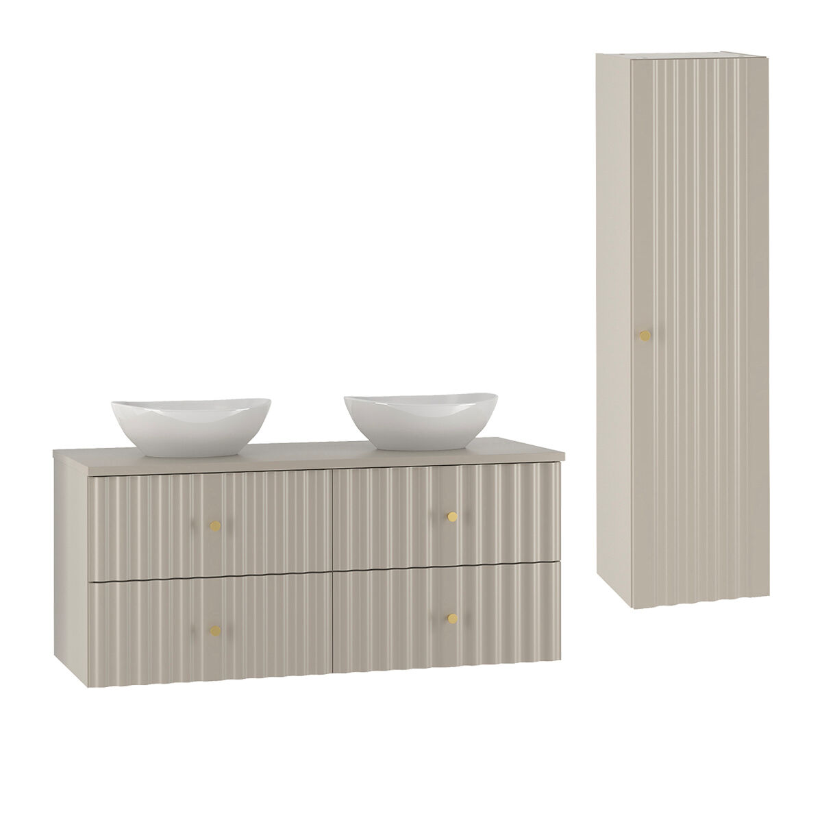 Conjunto móvel lavatório duplo e coluna Izae 120