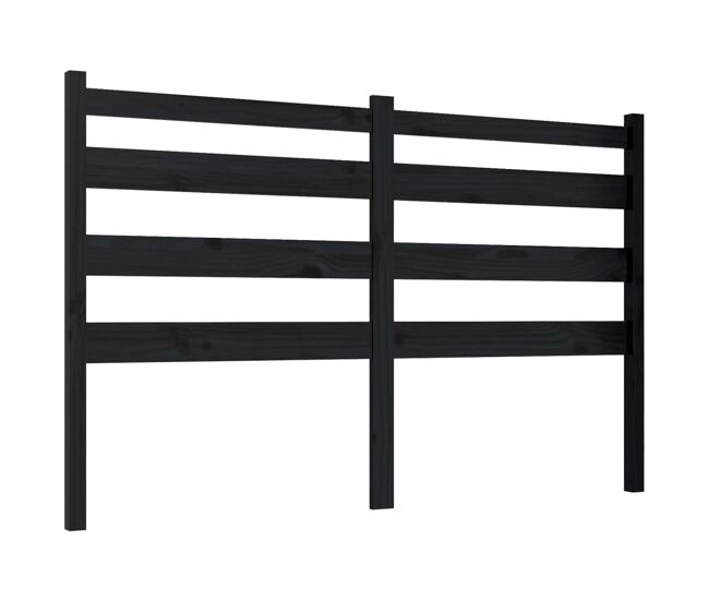 Vidaxl cabeceira de cama 206x4x100 cm pinho maciço preto