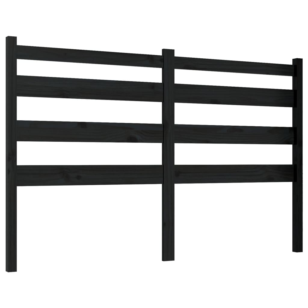 Vidaxl cabeceira de cama 166x4x100 cm pinho maciço preto