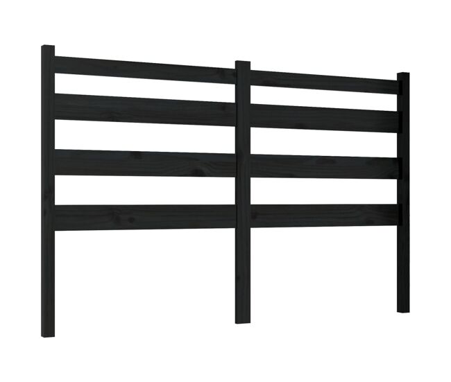 Vidaxl cabeceira de cama 166x4x100 cm pinho maciço preto