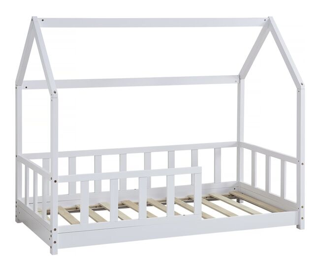 Cama cabine de madeira "charlotte" - blanche - 80 x 160 cm -