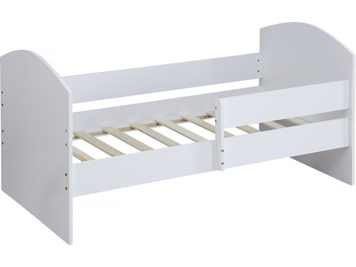Cama infantil com barreira "victoria" - madeira - blanche - 80 x 160 cm