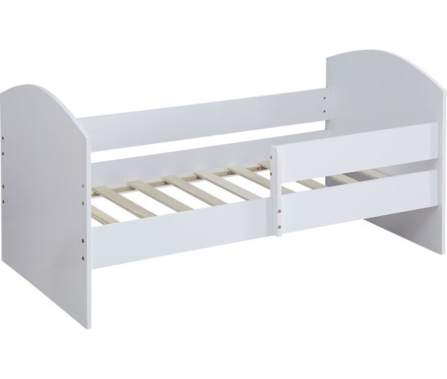 Cama infantil com barreira "victoria" - madeira - blanche - 80 x 160 cm