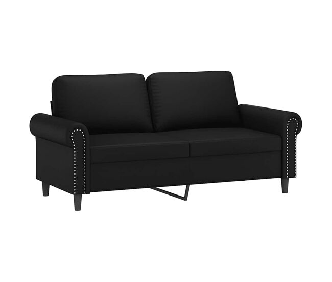 Vidaxl sofá de 2 lugares 140 cm couro artificial preto