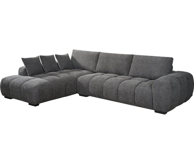 Sofá de canto em tecido "monceau" – 3 lugares – gris