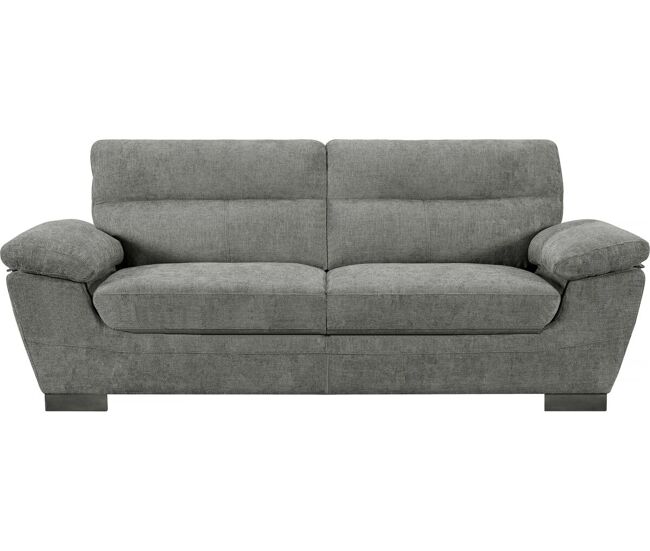 Canapé fixe en tissu "dallas" - 210 x 88 x 90 cm - 3 places - gris