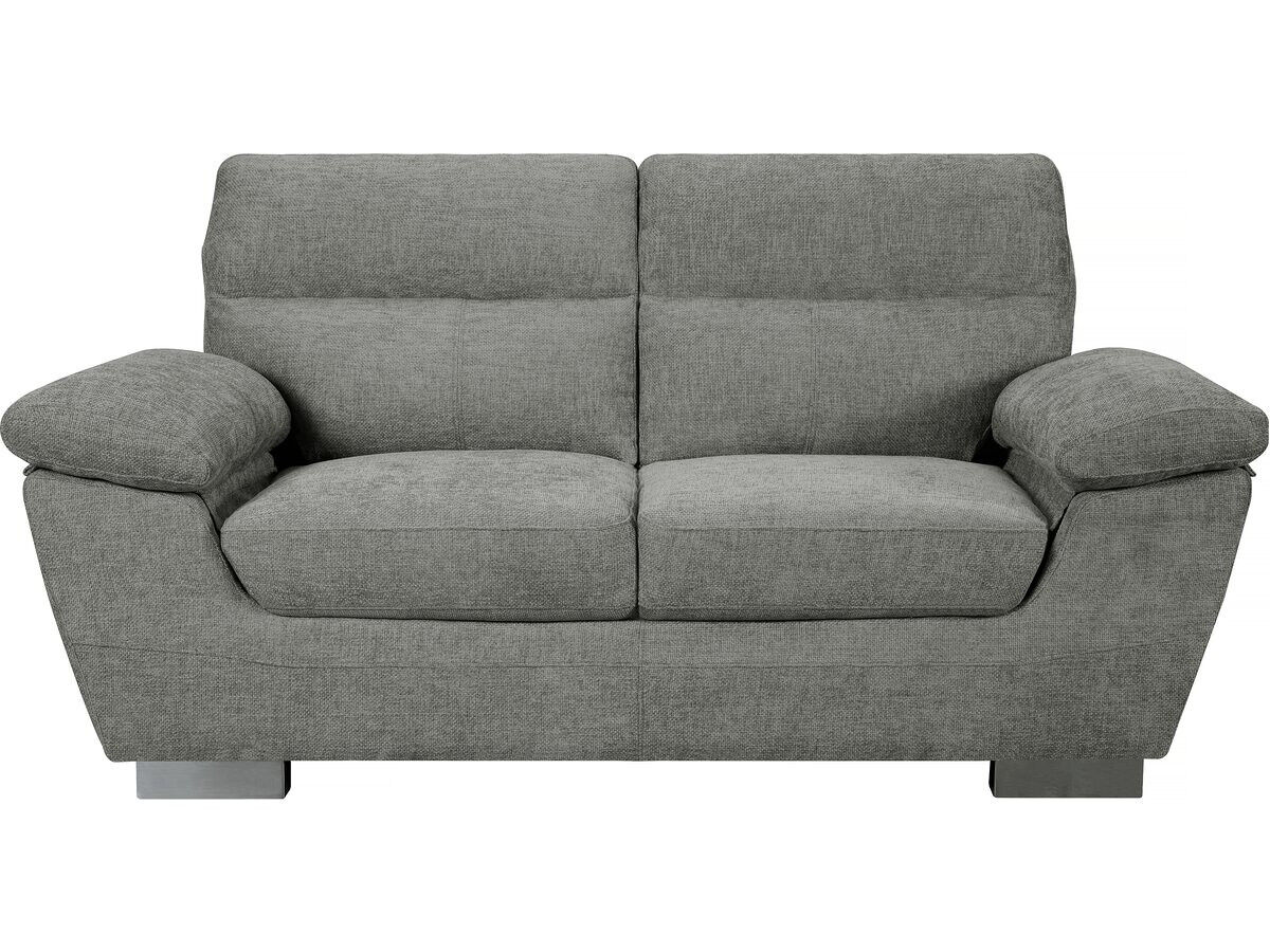 Canapé fixe tissu "dallas" - 169 x 88 x 90 cm - 2 places - gris