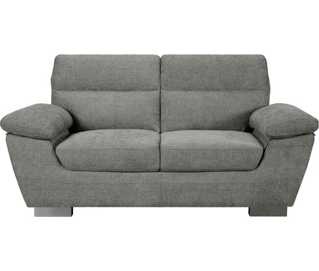 Canapé fixe tissu "dallas" - 169 x 88 x 90 cm - 2 places - gris