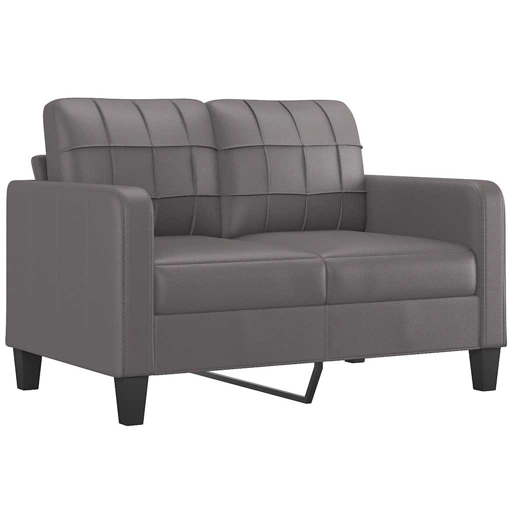 Vidaxl sofá de 2 lugares 120 cm couro artificial cinza