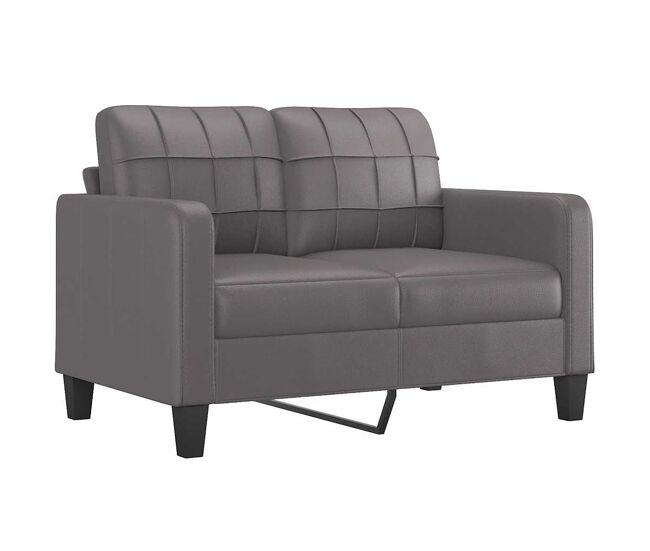 Vidaxl sofá de 2 lugares 120 cm couro artificial cinza