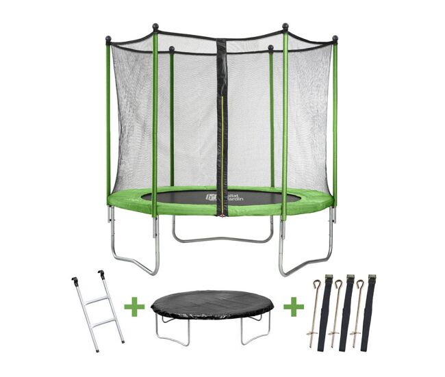 Trampolim "yoopi" - ø 1.8 m - com rede de proteção + escada