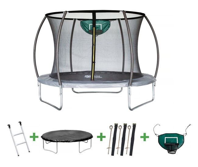 Trampolim "jumper" prestige de 3,65 m e cesta de basquete