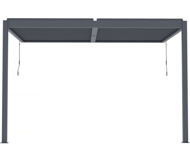 Pérgula bioclimática inclinada com led "windsor" - 3 x 4 m - antracite