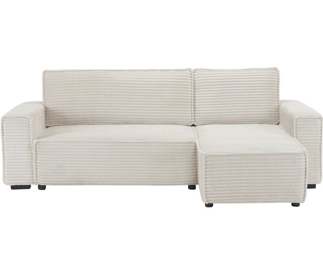 Canapé d'angle velours "opera" - 3 places - beige