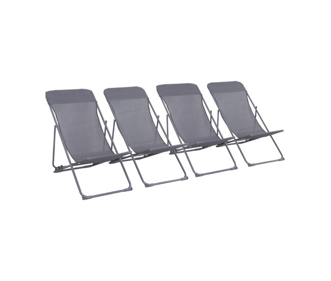 Cadeira de jardim dobrável, set de 4, livorno, antracite, 83x88x95 cm