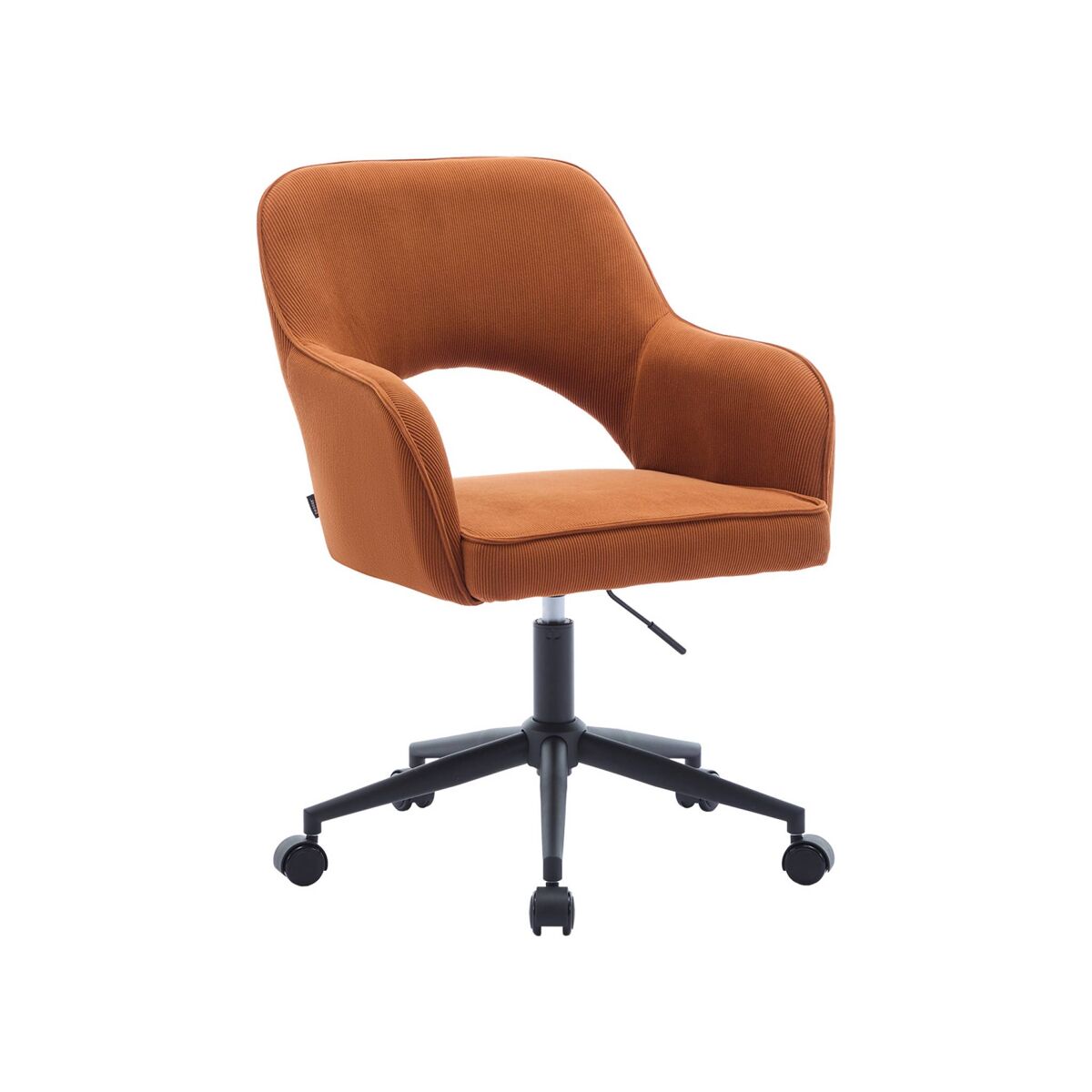 Cadeira de escritório em veludo cotelê com rodízios