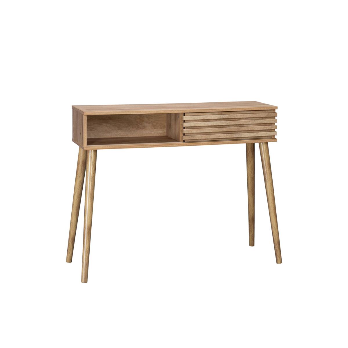 Consola escandinava com efeito de madeira, 100cm, madere, natural, 29x100x81 cm