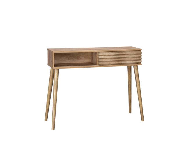 Consola escandinava com efeito de madeira, 100cm, madere, natural, 29x100x81 cm