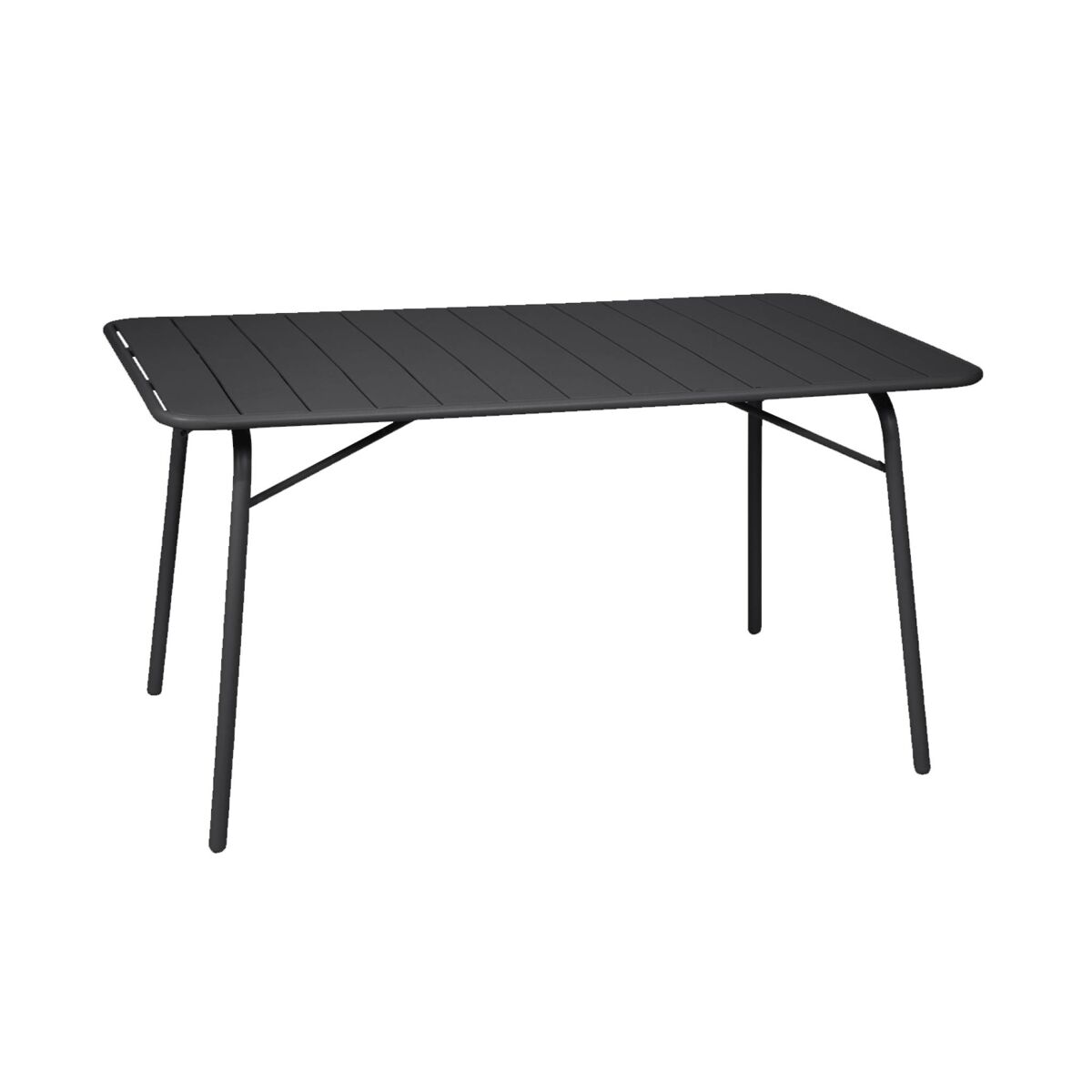 Mesa de jardim dobrável metálica, 6 lugares, amelia 140cm, antracite, 141.2x80x72.5 cm