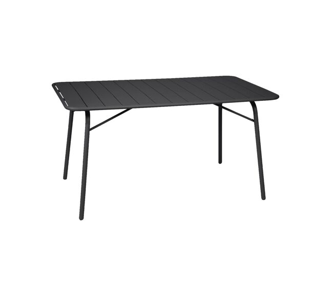 Mesa de jardim dobrável metálica, 6 lugares, amelia 140cm, antracite, 141.2x80x72.5 cm