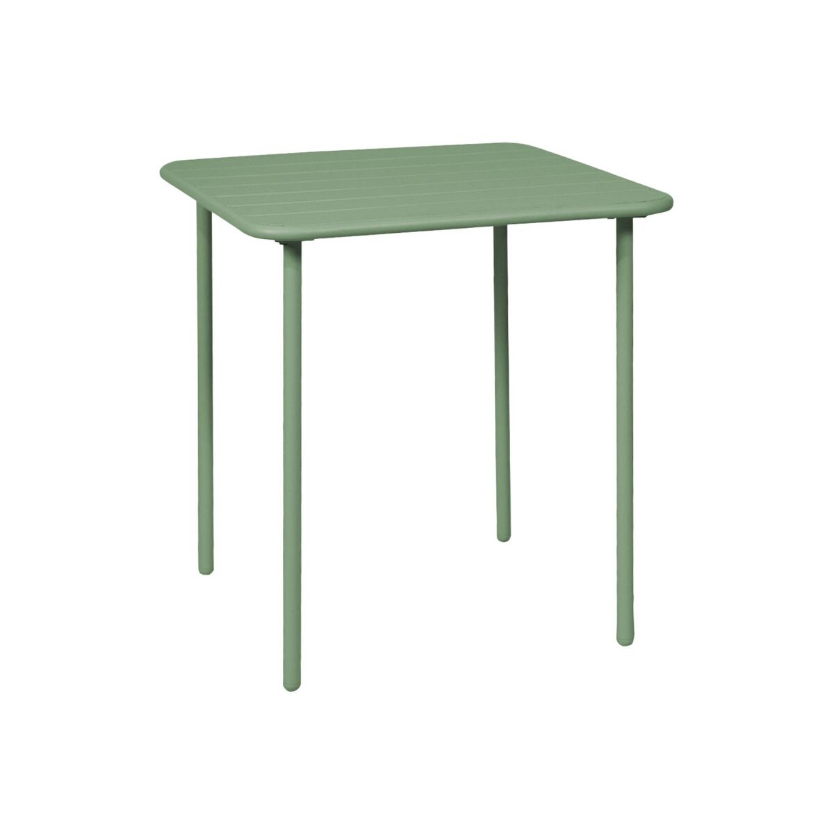 Mesa de jardim metálica de 2 lugares, amelia 70cm, verde, 70x70x72.5 cm