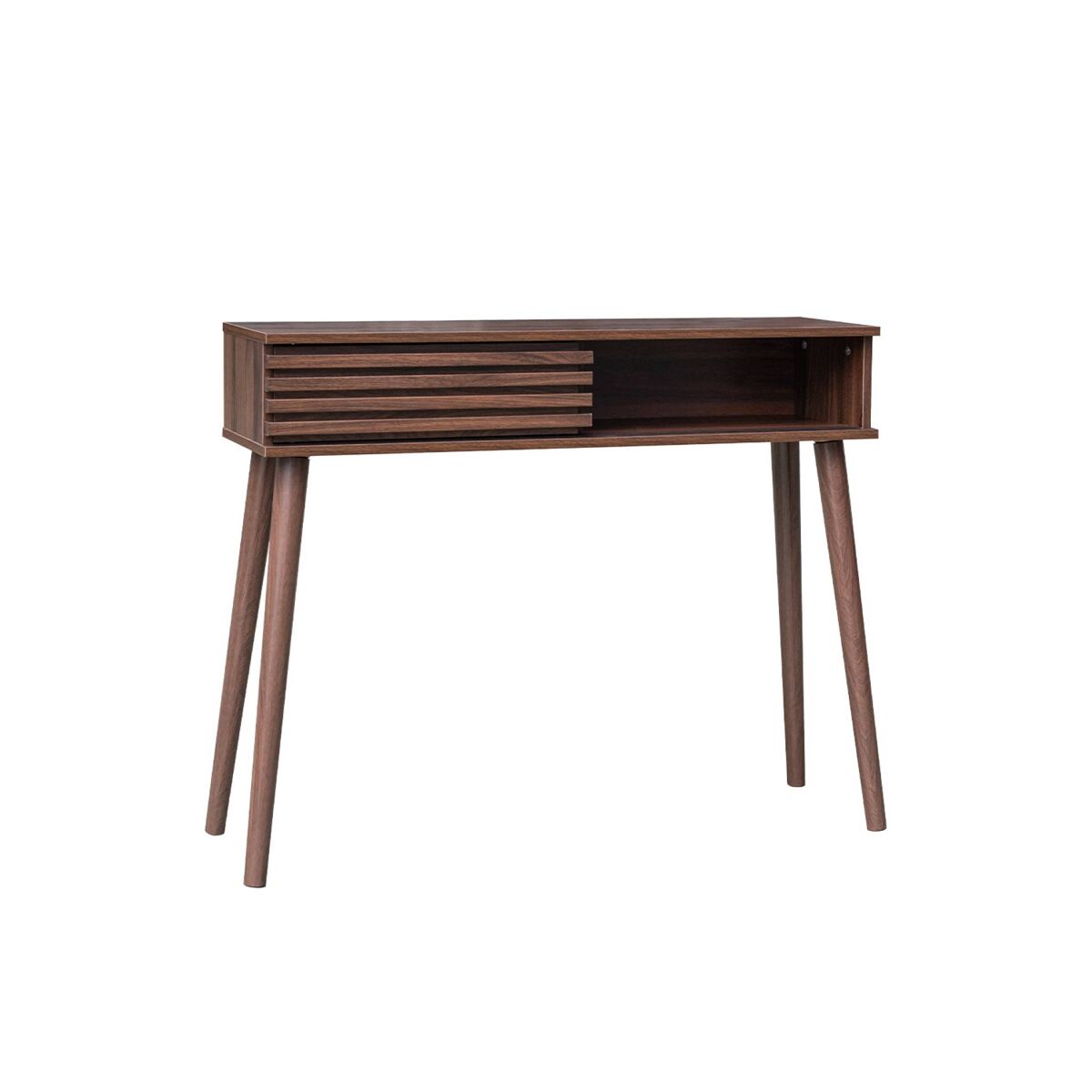 Consola escandinava com efeito de madeira, 100cm, madere, madeira de nogueira, 29x100x81 cm