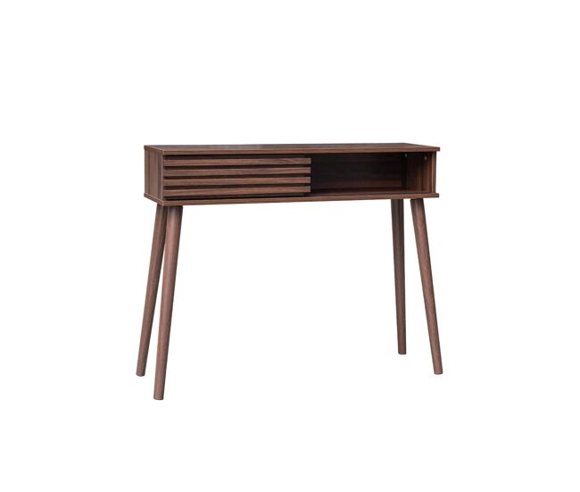 Consola escandinava com efeito de madeira, 100cm, madere, madeira de nogueira, 29x100x81 cm