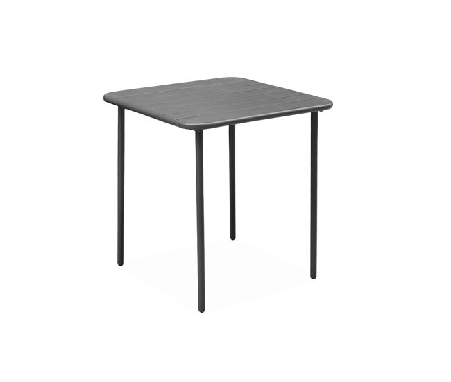Mesa de jardim metálica de 2 lugares, amelia 70cm, antracite, 70x70x72.5 cm