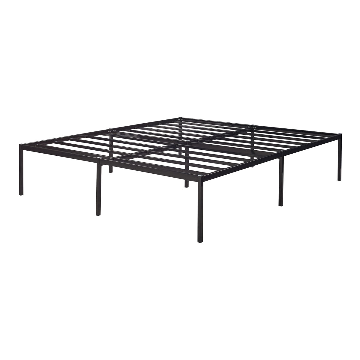 Cama metálica vårdö com estrado 160x200 cm - preto [en.casa]
