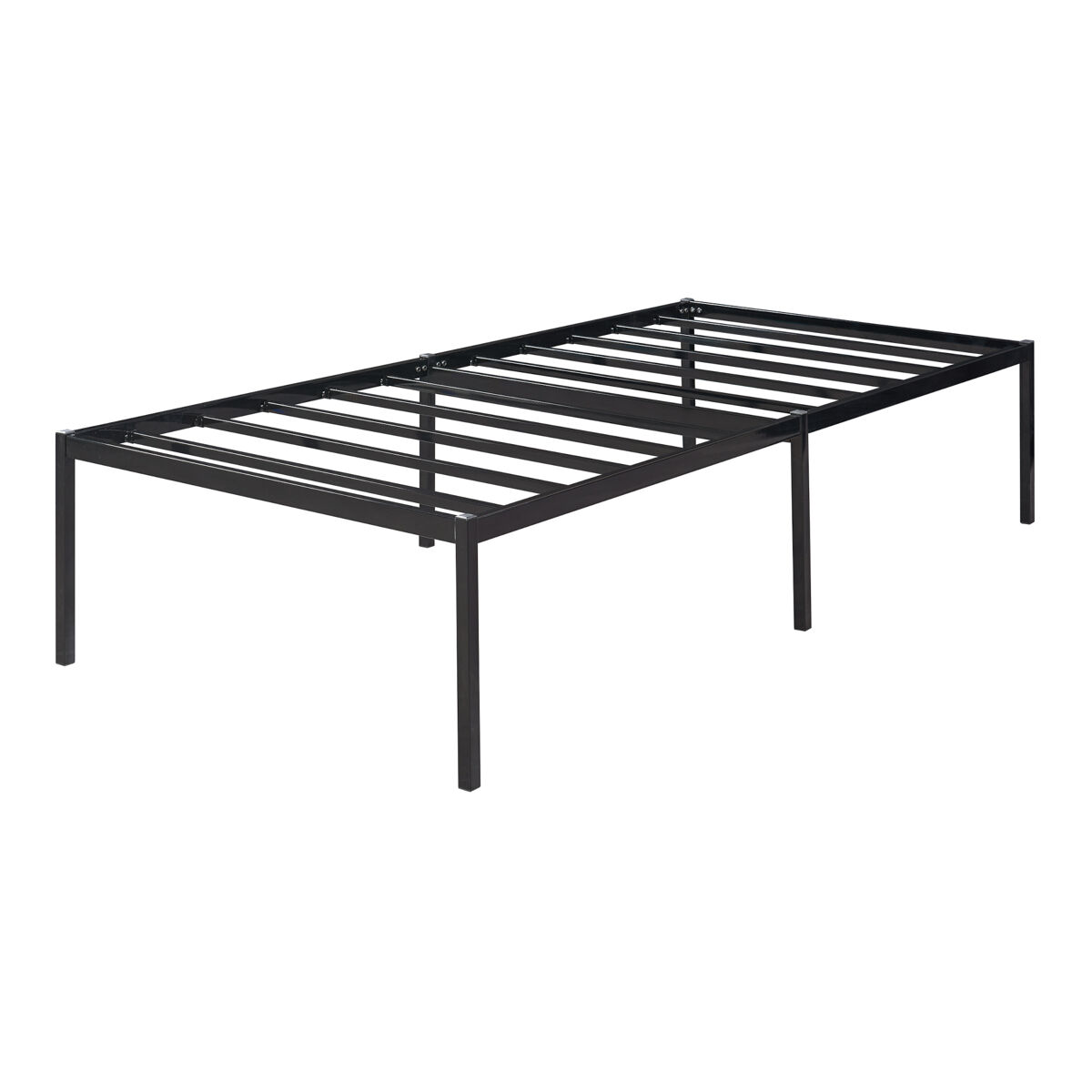 Cama metálica vårdö com estrado 90x200 cm - preto [en.casa]