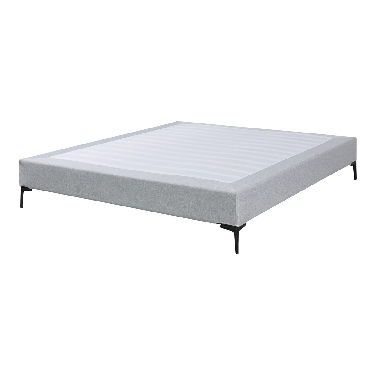 Cama de casal lilla com estofo têxtil 160x200 cm - cinzento claro [en.casa]