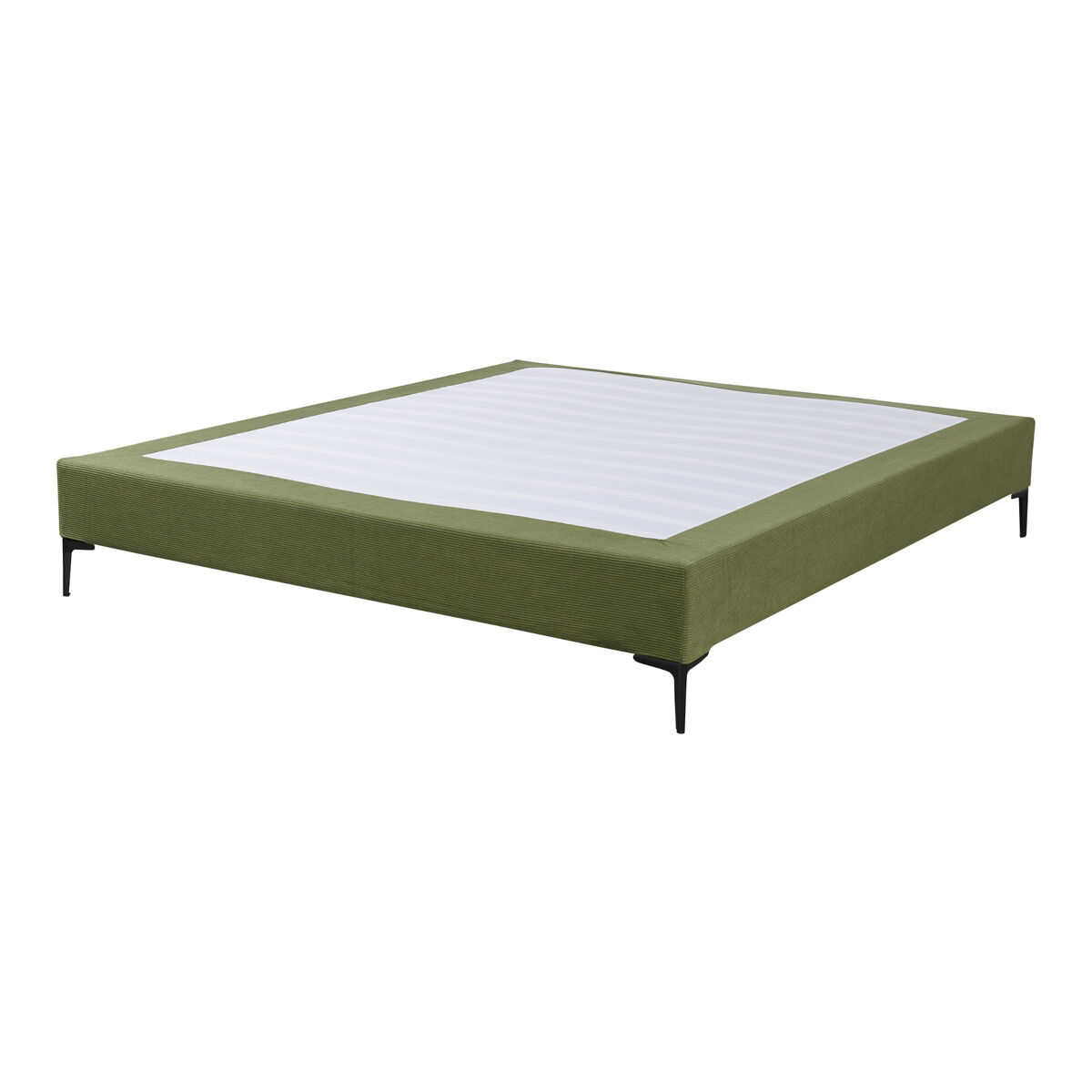 Cama de casal lilla com estofo veludo cotelê 160x200 cm - verde [en.casa]
