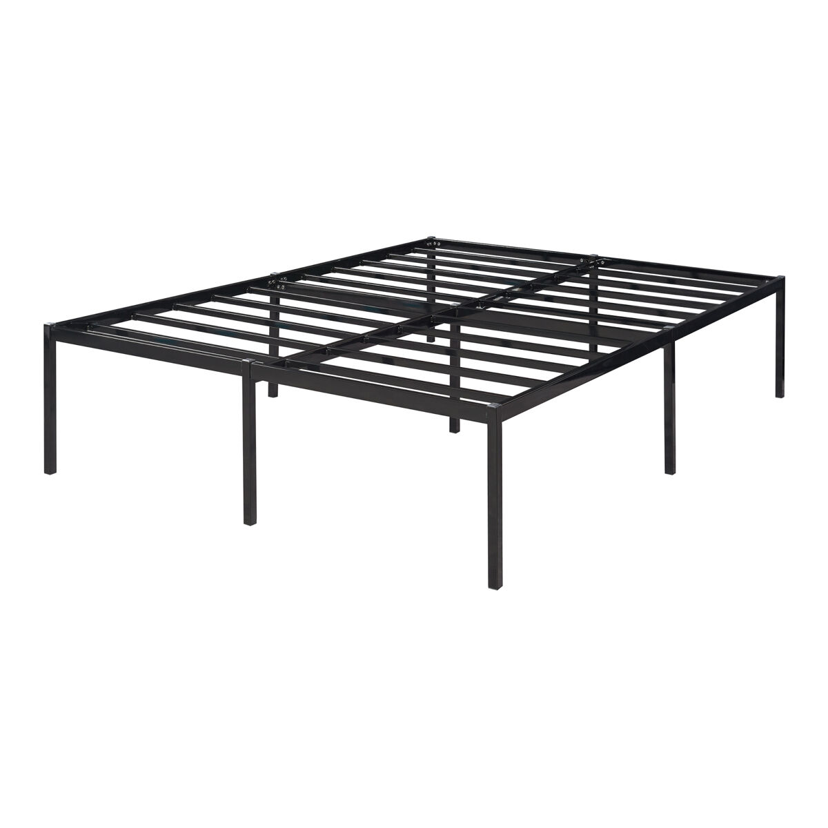 Cama metálica vårdö com estrado 140x200 cm - preto [en.casa]