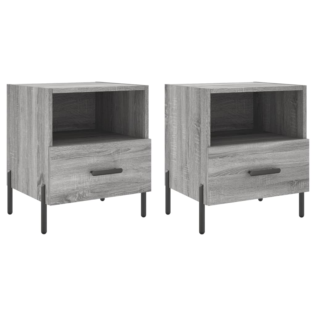 Vidaxl mesas de cabeceira 2 pcs derivados de madeira sonoma gris