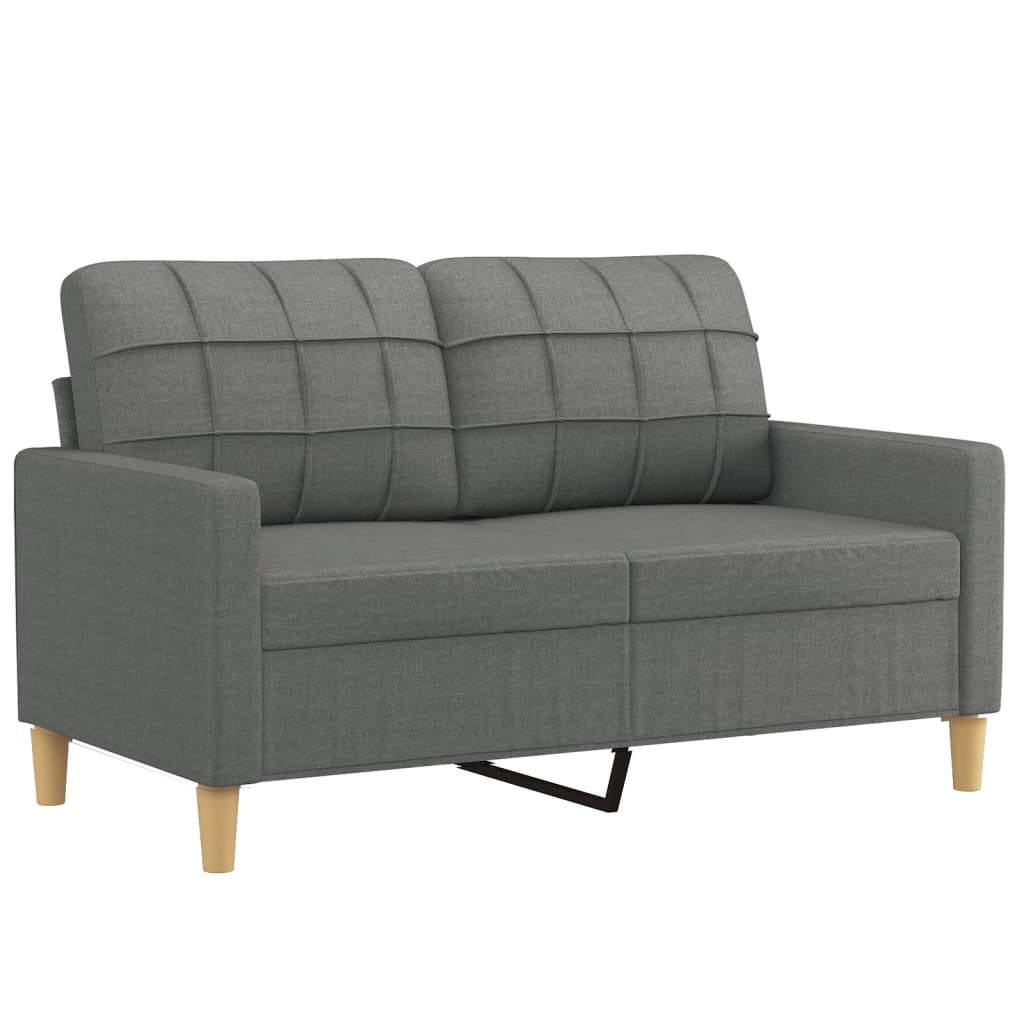 Vidaxl sofá de 2 lugares em tecido 120 cm cinzento-escuro