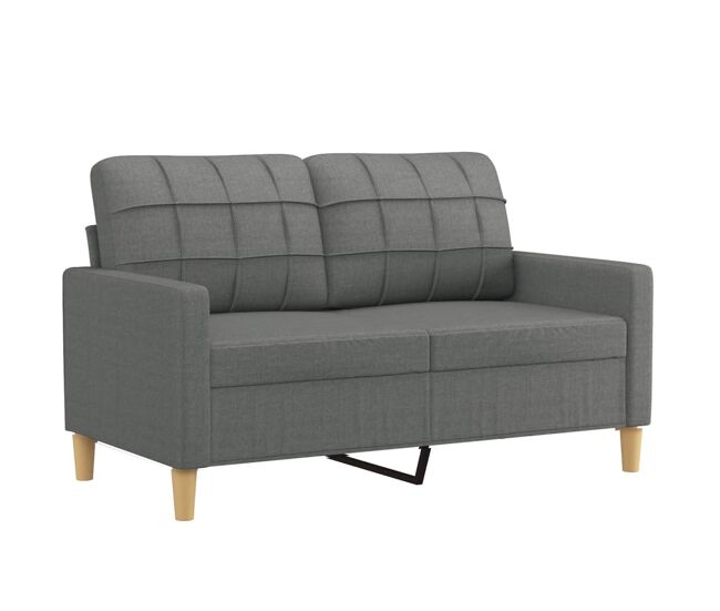 Vidaxl sofá de 2 lugares em tecido 120 cm cinzento-escuro