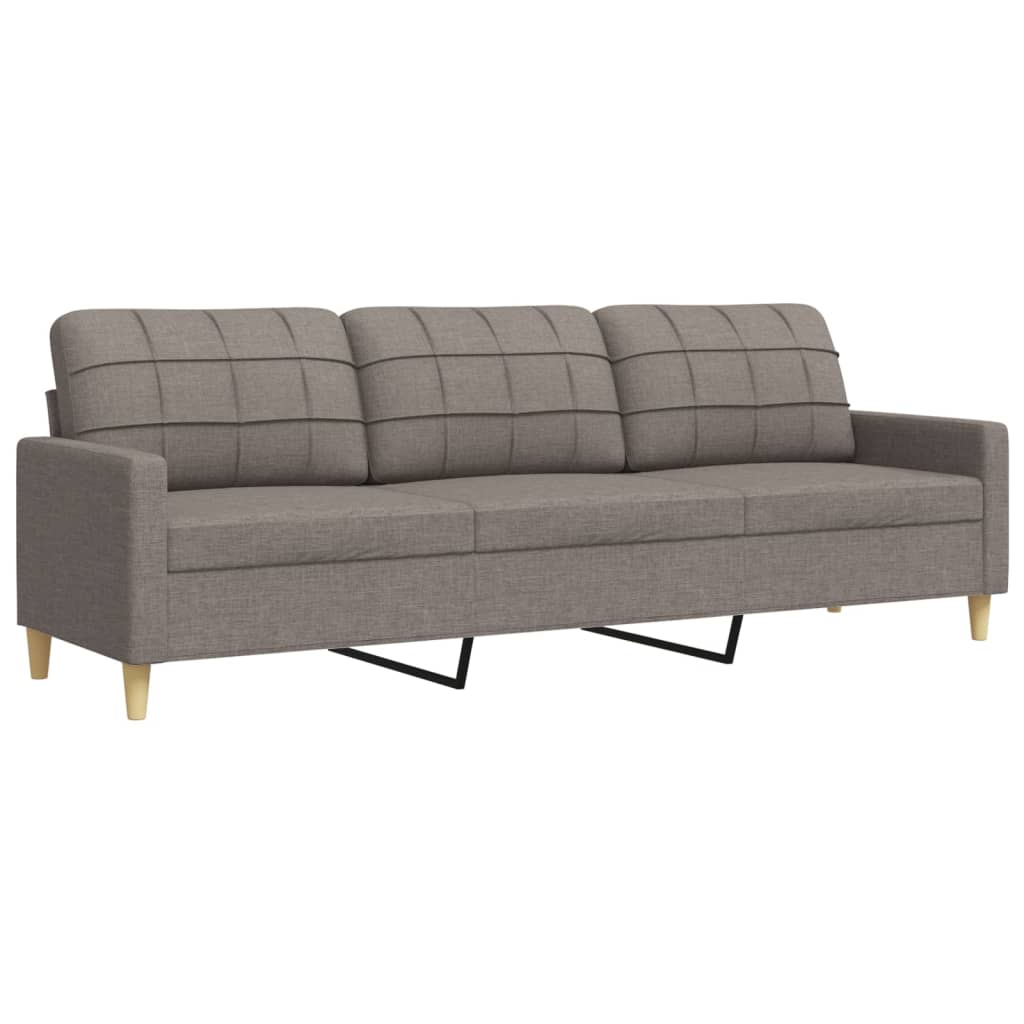 Vidaxl sofá de 3 lugares tecido 210 cm cinzento-acastanhado