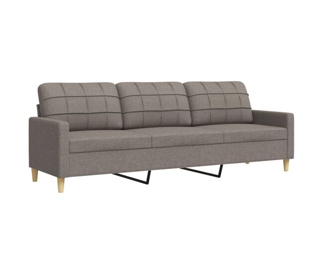 Vidaxl sofá de 3 lugares tecido 210 cm cinzento-acastanhado