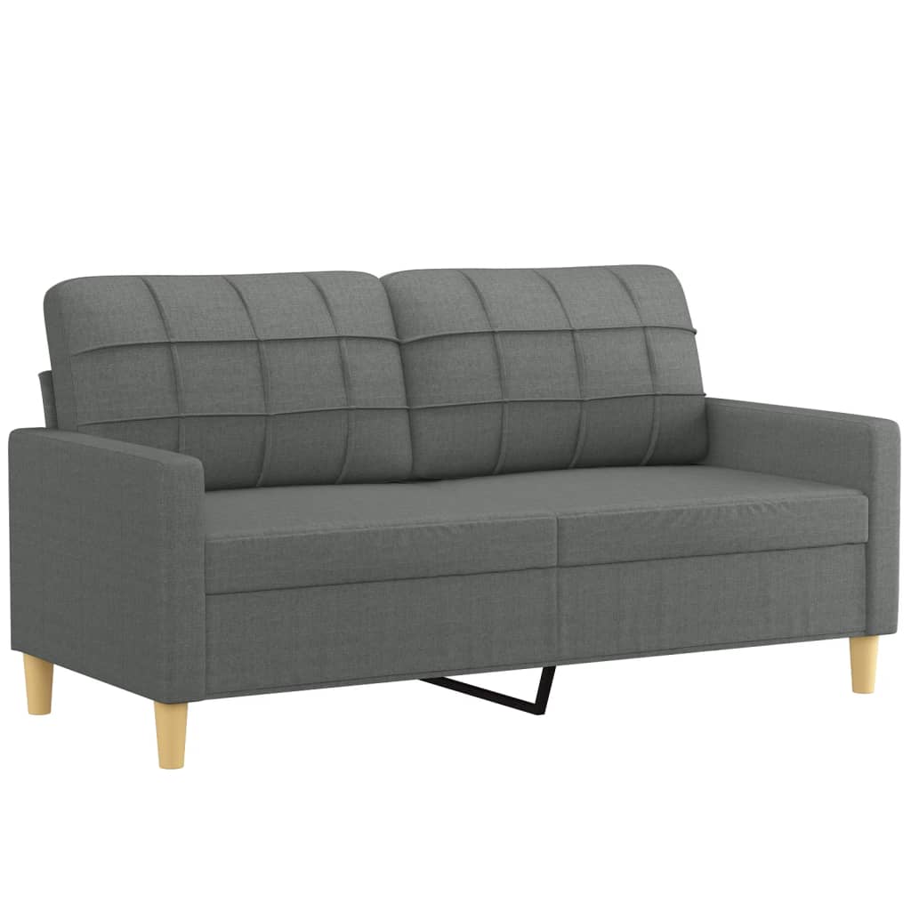 Vidaxl sofá de 2 lugares em tecido 140 cm cinzento-escuro