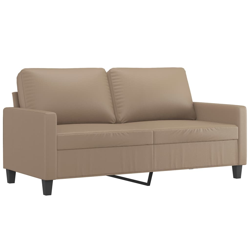 Vidaxl sofá de 2 lugares 140 cm couro artificial cor cappuccino