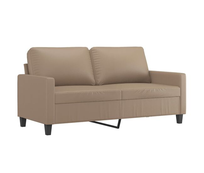 Vidaxl sofá de 2 lugares 140 cm couro artificial cor cappuccino