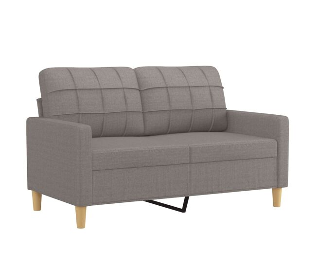 Vidaxl sofá de 2 lugares tecido 120 cm cinzento-acastanhado