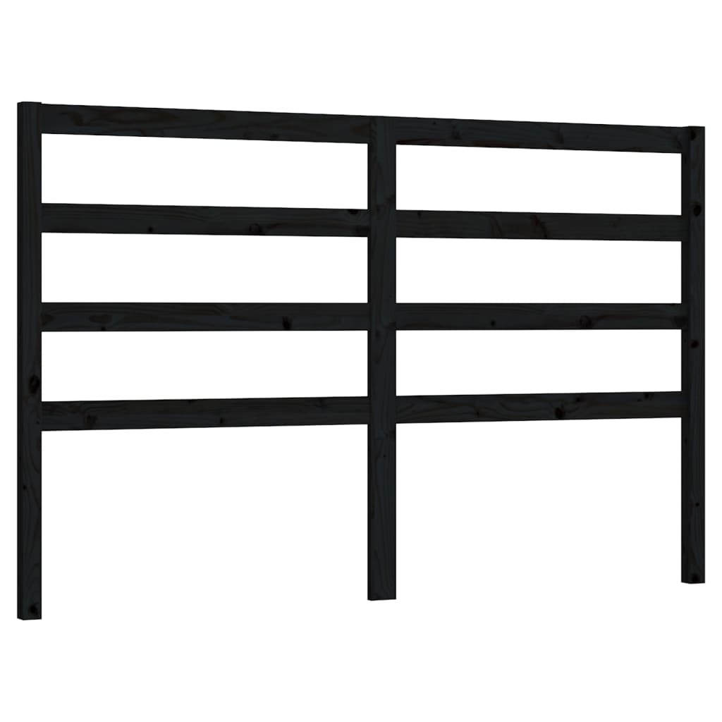 Vidaxl cabeceira de cama 126x4x100 cm pinho maciço preto