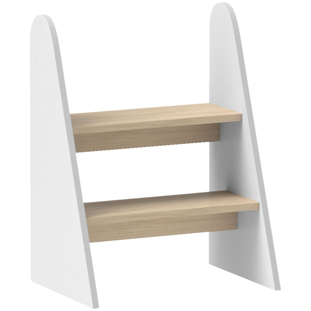 Aiyaplay banco para enfants de 2 degraus torre de aprendizagem escada para enfants acima de 3 anos para casa de banho cozinha étagère dormitório 43x30x55 cm blanc