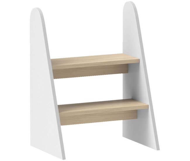 Aiyaplay banco para enfants de 2 degraus torre de aprendizagem escada para enfants acima de 3 anos para casa de banho cozinha étagère dormitório 43x30x55 cm blanc