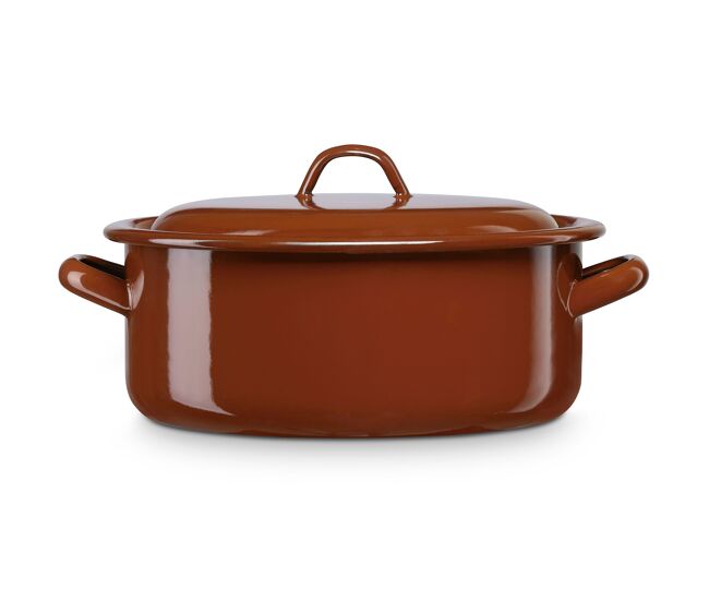 Briebe terra caçarola cozinha acier esmaltado 40cm, panela grande 21l, indução, fogo, vintage, , marrom