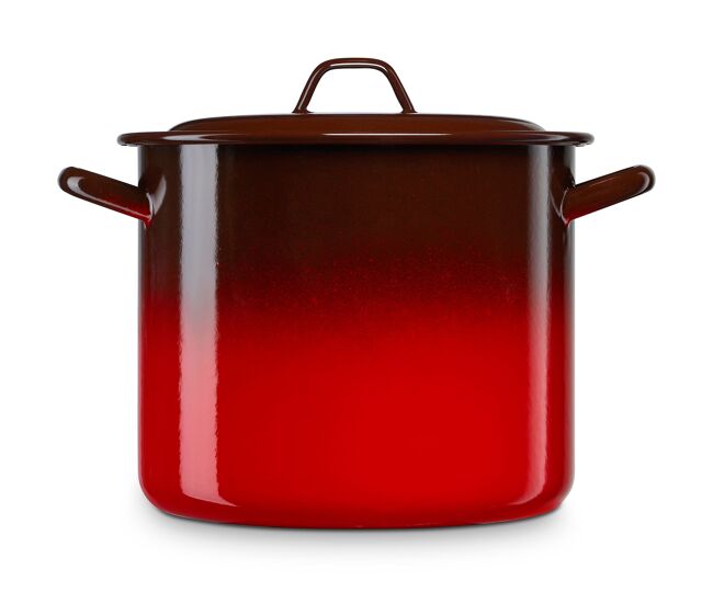 Briebe ignea caçarola cozinha acier esmaltado 24cm, panela grande 9l com tampa, indução, fogo, vintage, , rouge