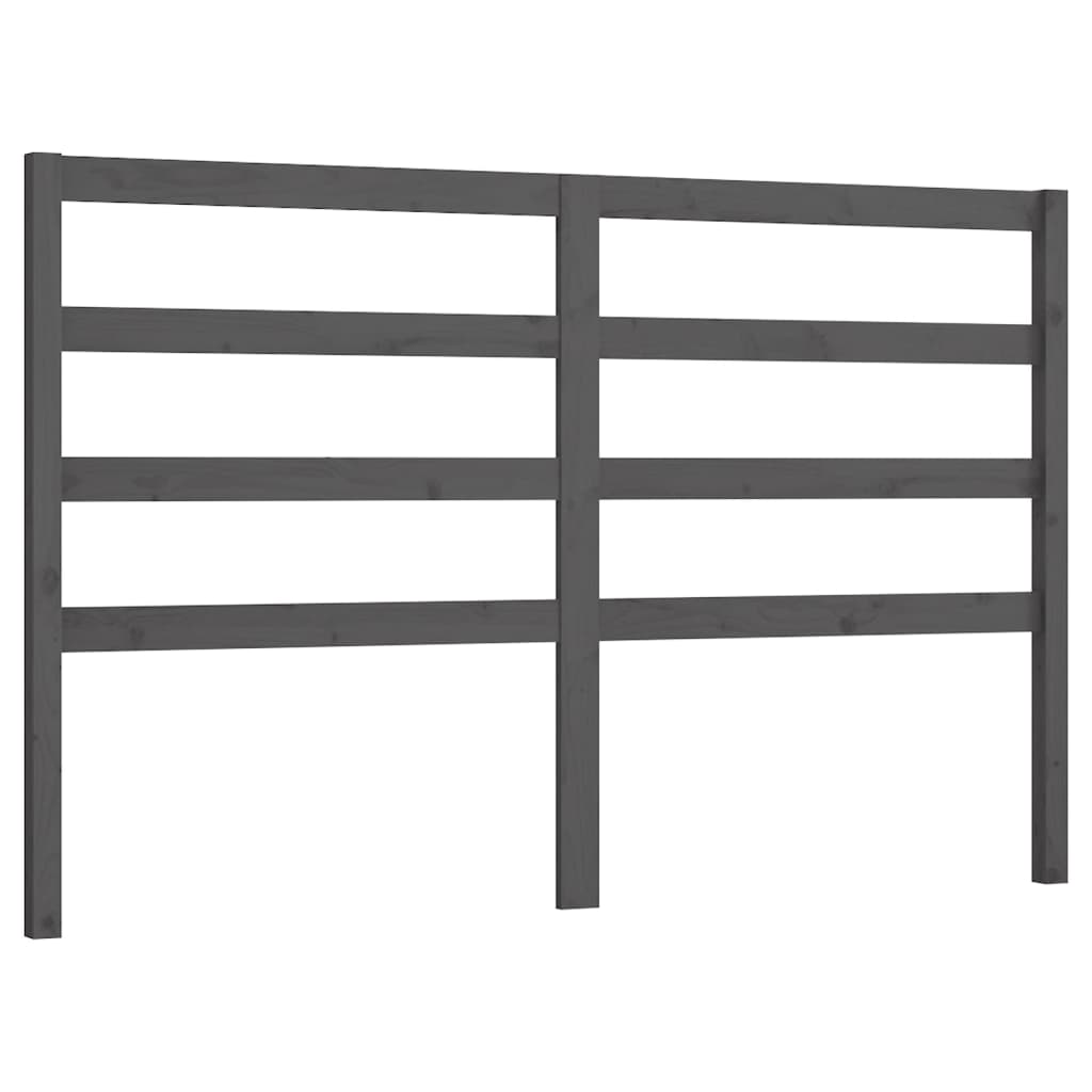 Vidaxl cabeceira de cama 126x4x100 cm pinho maciço cinzento