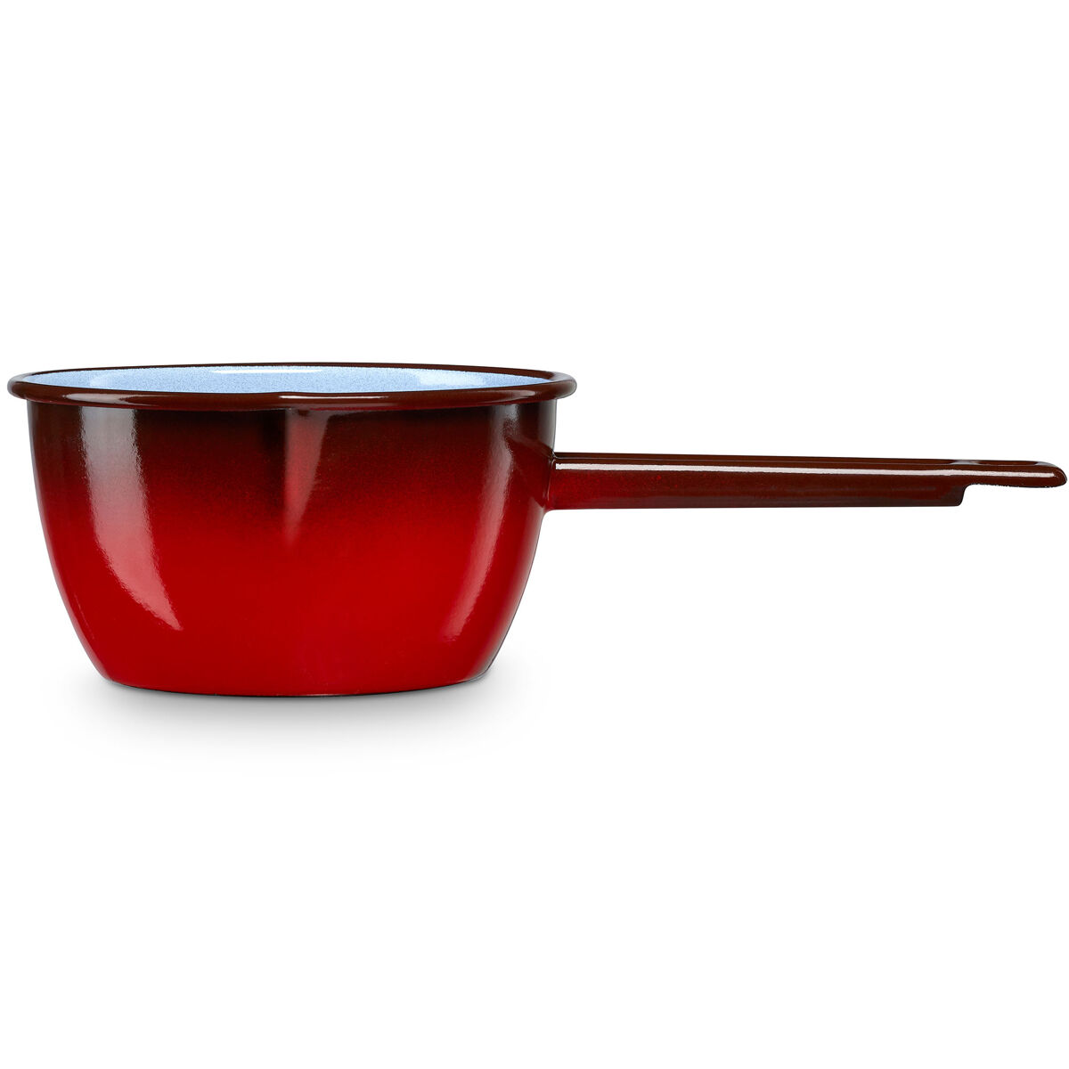 Briebe ignea caçarola cozinha com cabo, ferver leite acier esmaltado 14 cm, bouilloire vitrificado 1,1 l, indução, fogo, vintage, , rouge