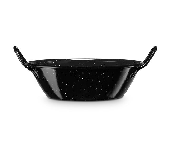 Briebe levante paellera valenciana indução 38 cm, acier esmaltado caçarola funda 8 l, fogo, gás, forno, , noir